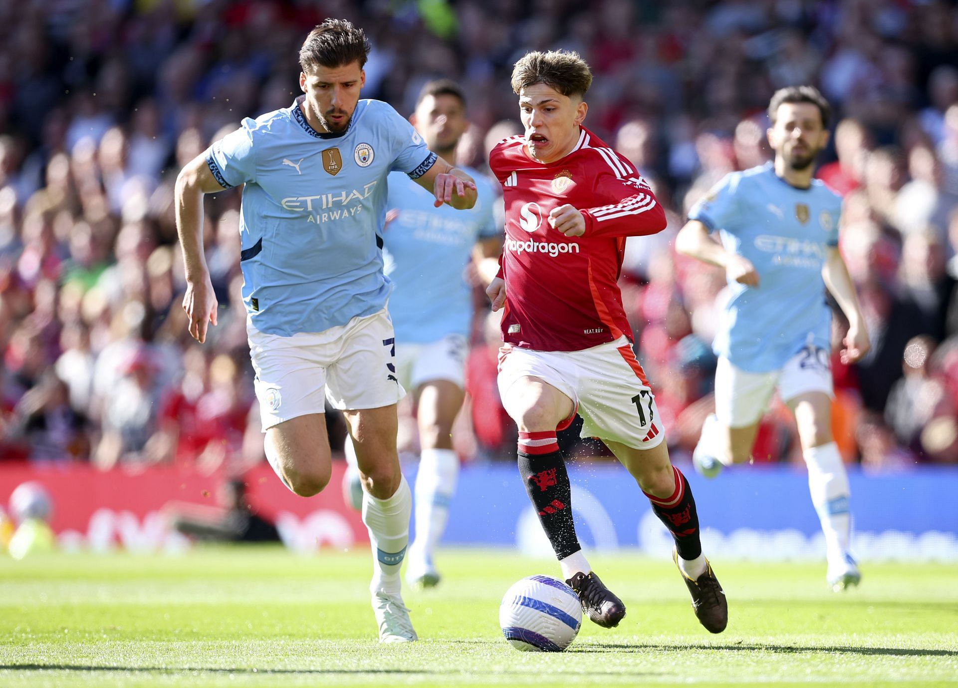 Dias (L) overcame an early booking to put in a dominant display in defence.